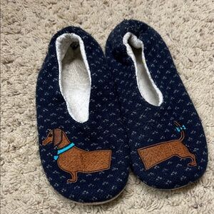 Navy Blue Dachshund Slippers